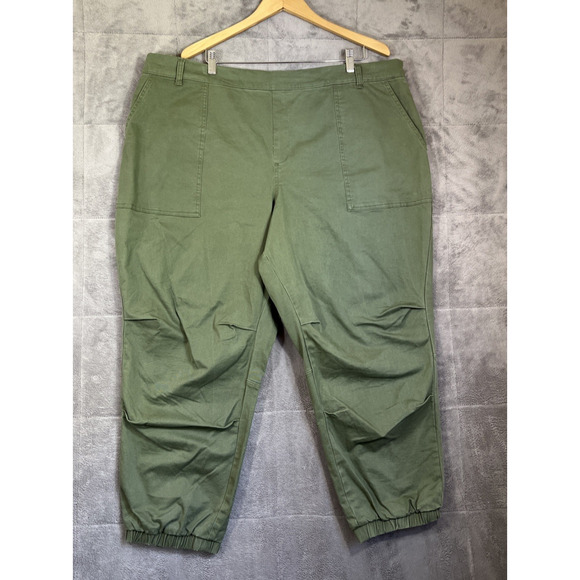 Nili Lotan Target Pants Women 1X Green Joggers Army Military Tapered Utility - Picture 1 of 12